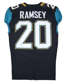 2017 Jalen Ramsey Game Used Jacksonville Jaguars Home Jersey Photo Matched To 9/24/2017 (NFL-PSA/DNA & Resolution Photomatching)